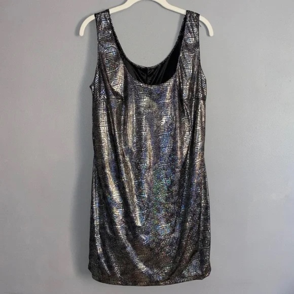 Risque Dresses & Skirts - RISQUE Semi Sheer Holographic Shimmer Sparkle Club Party Rave Tank Dress Medium
